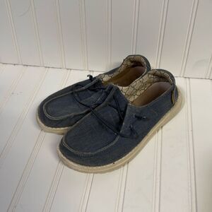 Hey Dude Wendy Youth Blue Denim Size 4-5 Girls Sparkle